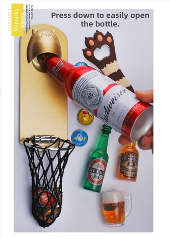 TikTok Internet Celebrity Basketball Ψυγείο Μπουκαλιών Ανοιχτήρι Δημιουργικό Ανοιχτήρι Μπουκαλιών Σκοποβολή Μαγνητικό Ανοιχτήρι Μπουκαλιών Μπύρας Κινούμενων Σχεδίων