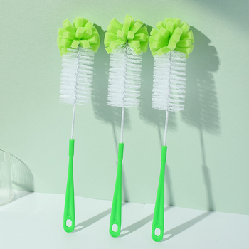 10 juanių parduotuvės polipropileno valymo šepetys, kurį galima pakabinti su kempine, puodelio šepetys ilga rankena puodų šepetys kasdieniams poreikiams didmeninės prekybos valymo šepetys