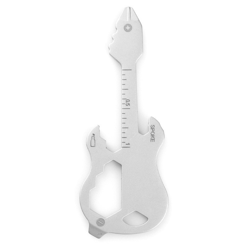 Външна многофункционална креативна отварачка за бутилки за китара, оцеляване, аварийно измерване, приспособление за владетел, гаечен ключ, отварачка за бутилки за бира.