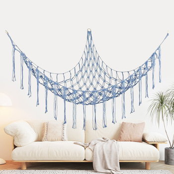 Αιώρα παιχνιδιού τσέπη με δίχτυ Χειροποίητη τσέπη με δίχτυ Λούτρινο παιχνίδι Γωνιακή αποθήκευση Τσέπη τοίχου με φούντα Διακοσμητική τσέπη με δίχτυ