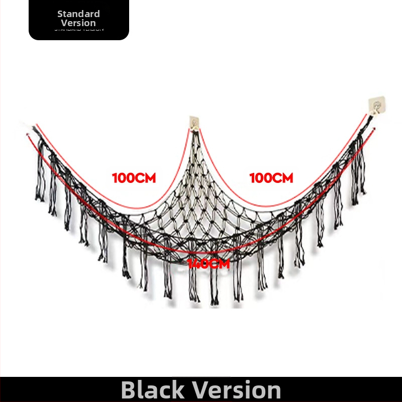 Αιώρα παιχνιδιού τσέπη με δίχτυ Χειροποίητη τσέπη με δίχτυ Λούτρινο παιχνίδι Γωνιακή αποθήκευση Τσέπη τοίχου με φούντα Διακοσμητική τσέπη με δίχτυ