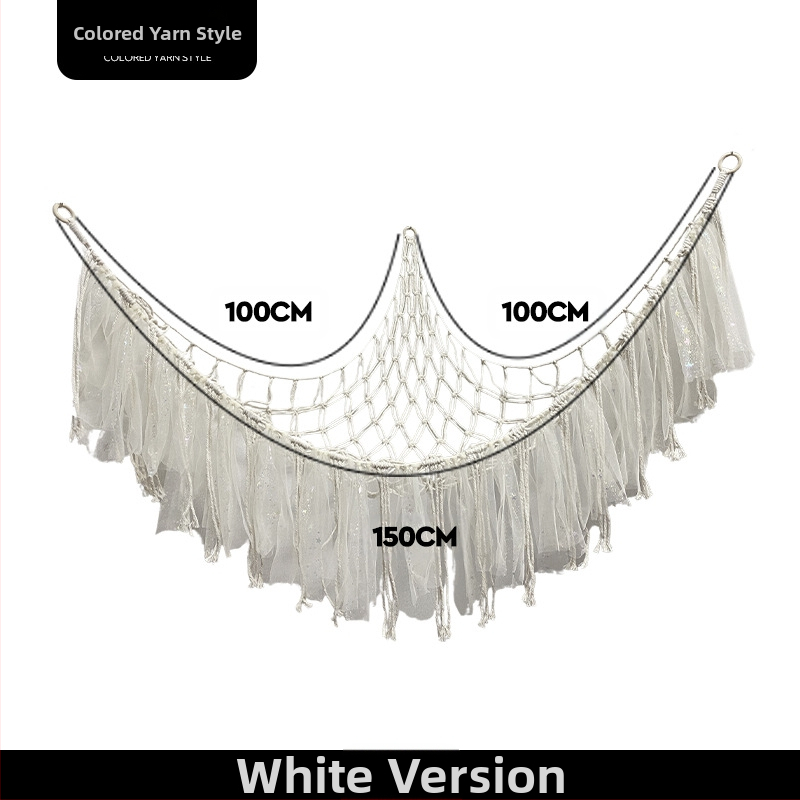 Αιώρα παιχνιδιού τσέπη με δίχτυ Χειροποίητη τσέπη με δίχτυ Λούτρινο παιχνίδι Γωνιακή αποθήκευση Τσέπη τοίχου με φούντα Διακοσμητική τσέπη με δίχτυ