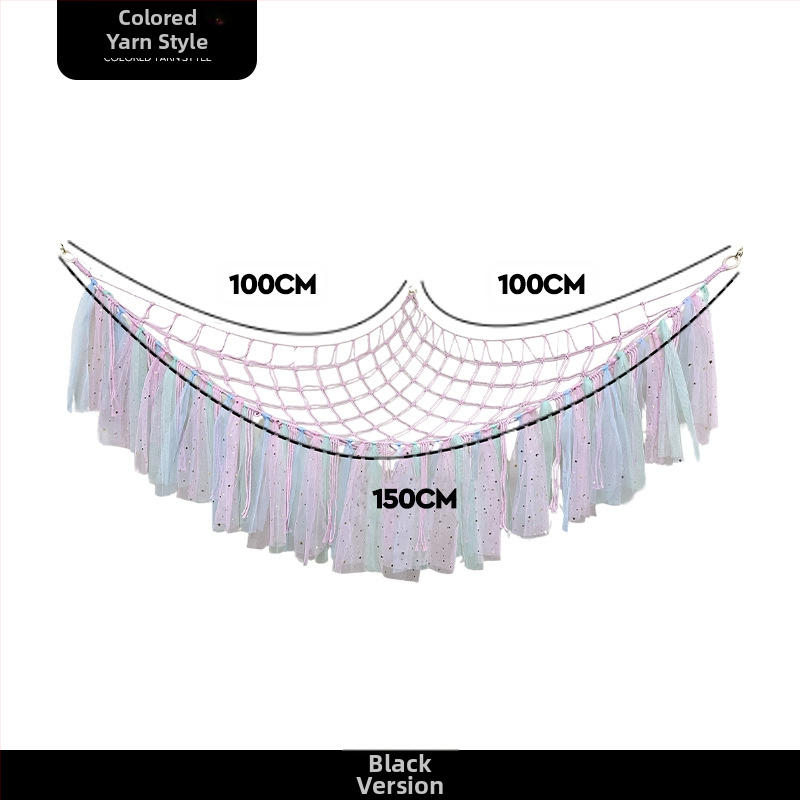 Αιώρα παιχνιδιού τσέπη με δίχτυ Χειροποίητη τσέπη με δίχτυ Λούτρινο παιχνίδι Γωνιακή αποθήκευση Τσέπη τοίχου με φούντα Διακοσμητική τσέπη με δίχτυ