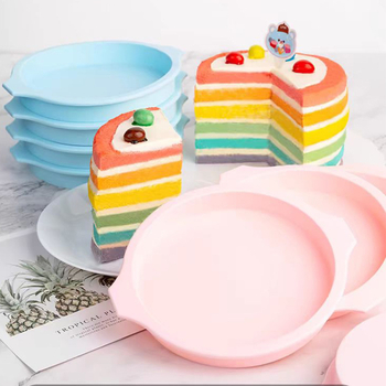 Φόρμα σιλικόνης για κέικ 4/6,0/8 ίντσες, μους ουράνιο τόξο από σιφόν, ανθεκτικό σε υψηλές θερμοκρασίες, χωρίς κοψίματα, σε στρώσεις, ταψί ψησίματος