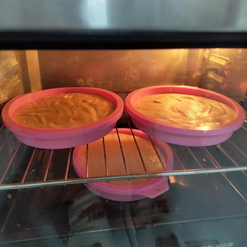 Silikoninė torto forma 4/6.0/8 colių putėsių vaivorykštės šifono buitinė, aukštai temperatūrai atspari, pjaustymo nereikalaujanti sluoksniuota kepimo skarda
