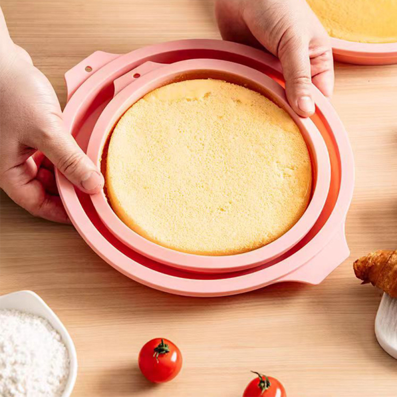 Silikoninė torto forma 4/6.0/8 colių putėsių vaivorykštės šifono buitinė, aukštai temperatūrai atspari, pjaustymo nereikalaujanti sluoksniuota kepimo skarda
