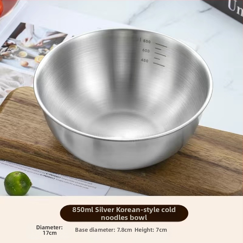 Korea stiilis roostevabast terasest kiirnuudlikauss, salatikauss, kuldne külmnuudlikauss, bibimbap-kauss, pähklipulbrikauss restorani jaoks