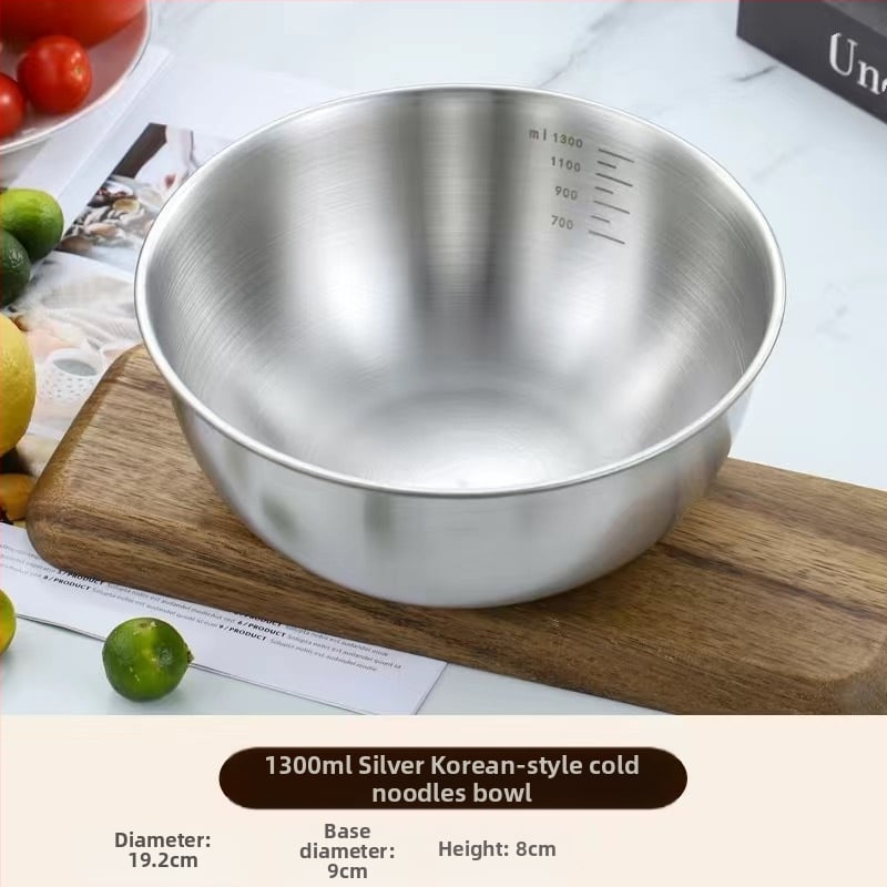 Korea stiilis roostevabast terasest kiirnuudlikauss, salatikauss, kuldne külmnuudlikauss, bibimbap-kauss, pähklipulbrikauss restorani jaoks