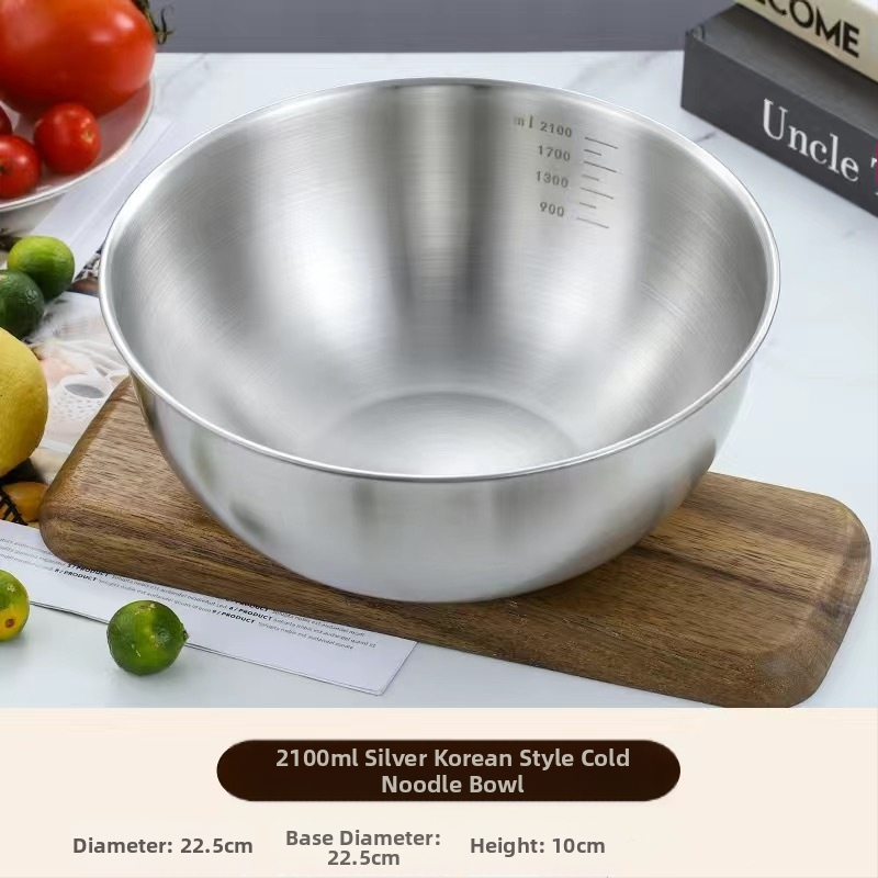 Korea stiilis roostevabast terasest kiirnuudlikauss, salatikauss, kuldne külmnuudlikauss, bibimbap-kauss, pähklipulbrikauss restorani jaoks