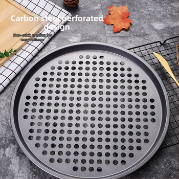 Kepimo forma, garbanota apvali, perforuota anglinio plieno picos keptuvė, negili keptuvės kepimo skarda, galima pasirinkti įvairias specifikacijas