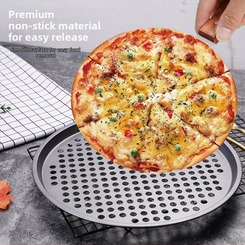 Kepimo forma, garbanota apvali, perforuota anglinio plieno picos keptuvė, negili keptuvės kepimo skarda, galima pasirinkti įvairias specifikacijas