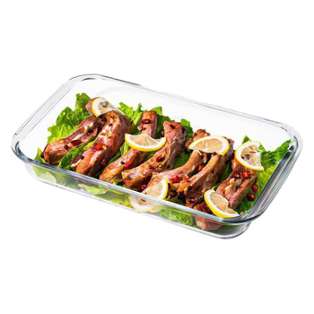 Ristkülikukujuline kõrge boorsilikaadiga klaasist küpsetuspann kalataldrik majapidamisliha aurutatud kaaviar kõrge temperatuurikindel mikrolaineahi spetsiaalne küpsetamine