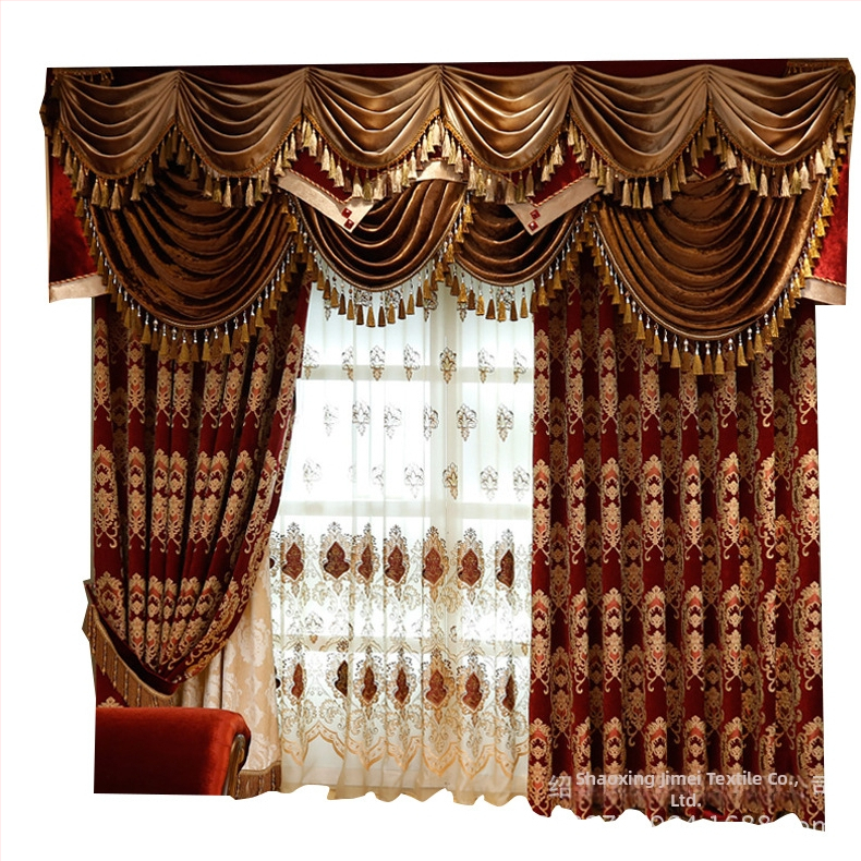 Zámorský sklad na sklade cezhraničný veľkoobchod vysokokvalitný európsky villa club zahustený ženilkový žakárový dokončený záves explózia