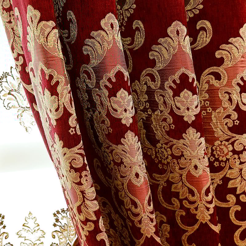 Užsienio sandėlyje yra tarpvalstybinis didmeninės prekybos aukštos kokybės Europos vilos klubas sutirštintas šenilinis žakardo apdailos užuolaidų sprogimas