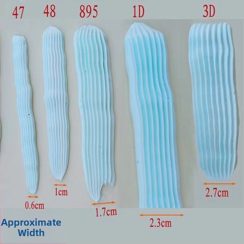 Комплект от 5 накрайника за декориране на кошници с цветя, назъбен, за избърсване, плетен парапет, крем, инструмент за декориране на торти, неръждаема стомана 304, 5 броя
