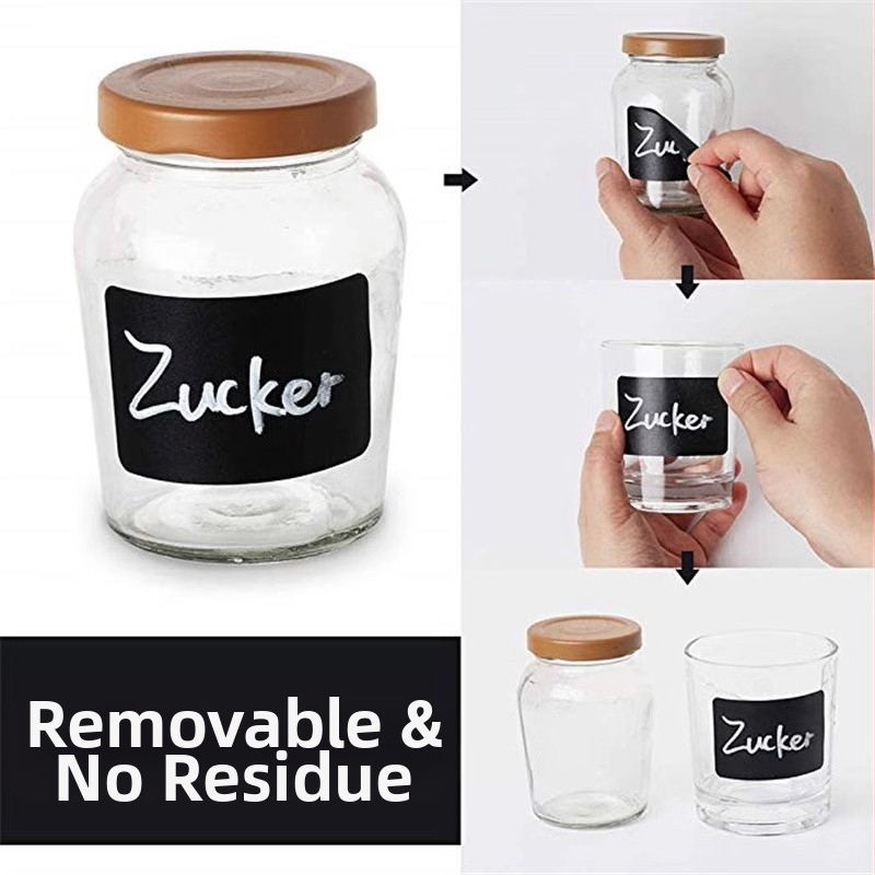 Opakovateľné vymazateľné vodeodolné čierne DIY nálepky biele pero pohodlné úložné priestory na tabuľu úložný priestor PVC nálepky s menom