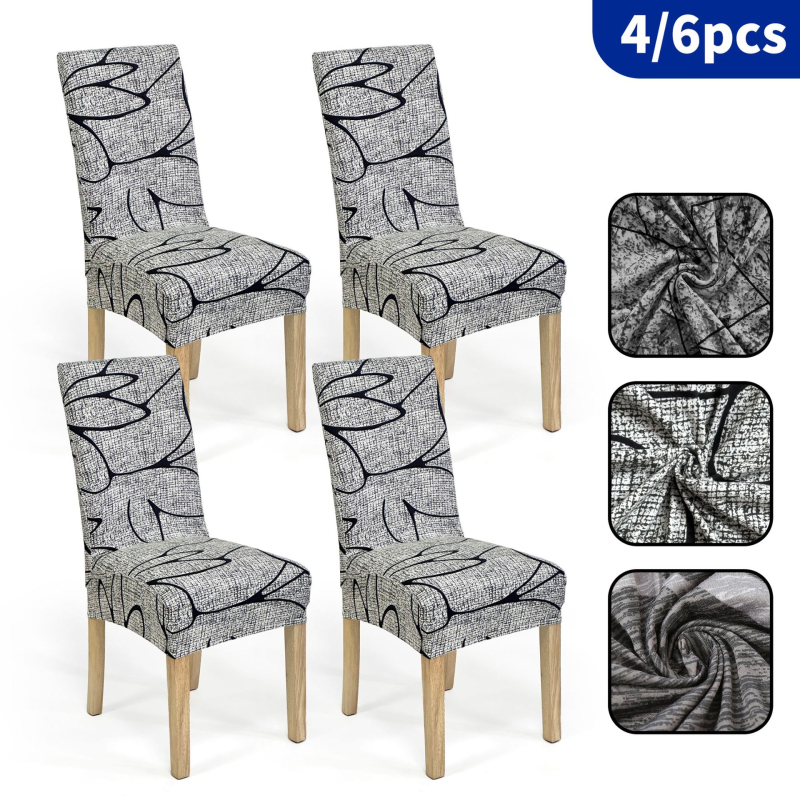 4/6 tk piiriülest rasket piimasiidist toolikatet koduseks elastseks toolikatteks, mis sobib nelja aastaaja universaalseks moodsaks lihtsaks söögitooliks