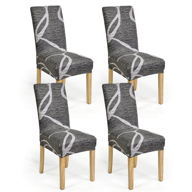 4/6 tk piiriülest rasket piimasiidist toolikatet koduseks elastseks toolikatteks, mis sobib nelja aastaaja universaalseks moodsaks lihtsaks söögitooliks