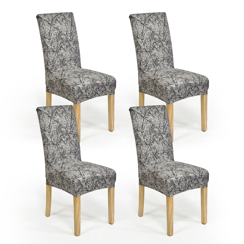 4/6 tk piiriülest rasket piimasiidist toolikatet koduseks elastseks toolikatteks, mis sobib nelja aastaaja universaalseks moodsaks lihtsaks söögitooliks