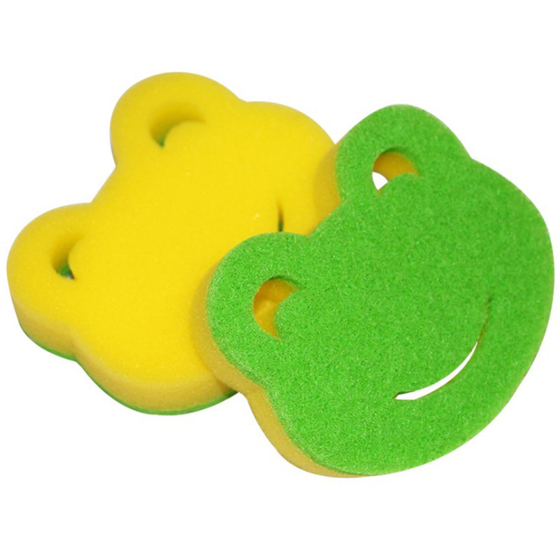 Gamykloje parduodama dengta paviršių valymo šluostė medvilnės kompozicinei kempinei indų plovimo šluostė su animacinių filmukų varlės formos indų plovimo kempine valymo šluoste