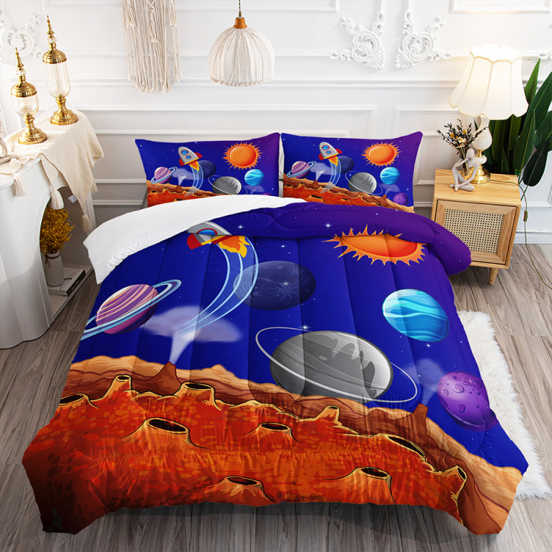 „Amazon“ tarpvalstybinė antklodė, visata, žvaigždėtas dangus, animacinių filmukų patalynė, stora antklodė, plunksnų šilko medvilnė, spausdinta antklodės šerdis, užsienio prekyba, namų tekstilė, didmeninė prekyba