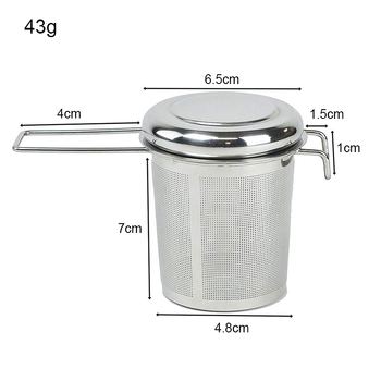 304 nerūdijančio plieno mikroporinis arbatos filtras su dangteliu, nuotėkio aptikimo sistema, arbatos filtras, tarpvalstybinis arbatos indas, parduodamas „Amazon“ parduotuvėje.