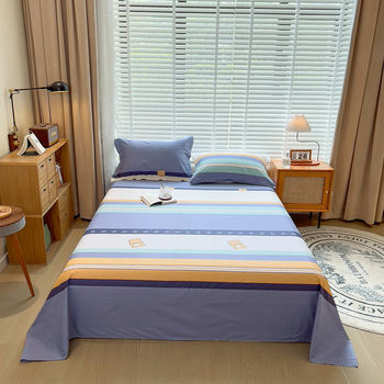 2024 m. nauja medvilnės spausdintų languotų viengubo gaminio patalynė