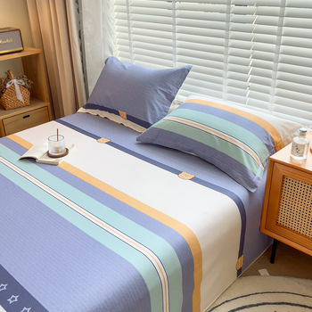 2024 m. nauja medvilnės spausdintų languotų viengubo gaminio patalynė