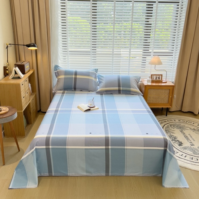 2024 m. nauja medvilnės spausdintų languotų viengubo gaminio patalynė