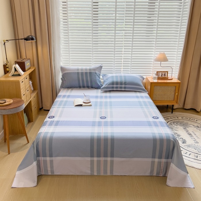 2024 m. nauja medvilnės spausdintų languotų viengubo gaminio patalynė