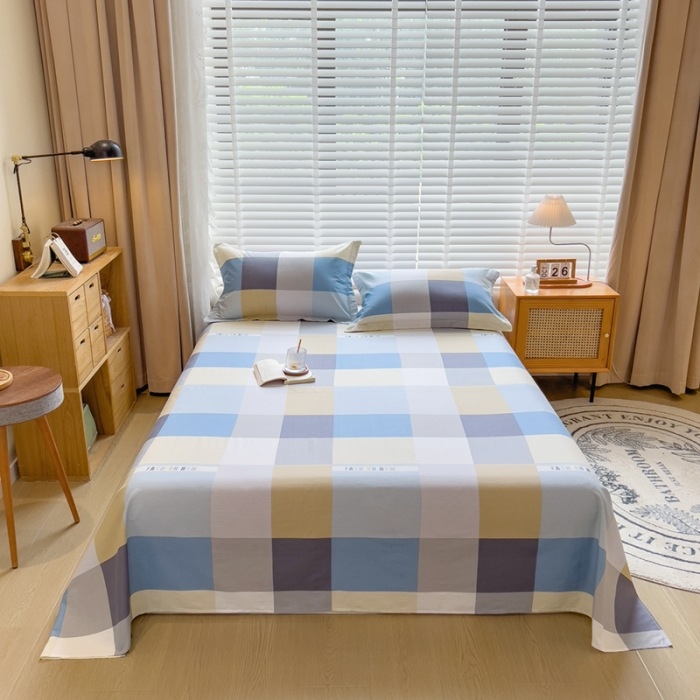 2024 m. nauja medvilnės spausdintų languotų viengubo gaminio patalynė