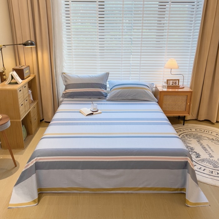 2024 m. nauja medvilnės spausdintų languotų viengubo gaminio patalynė