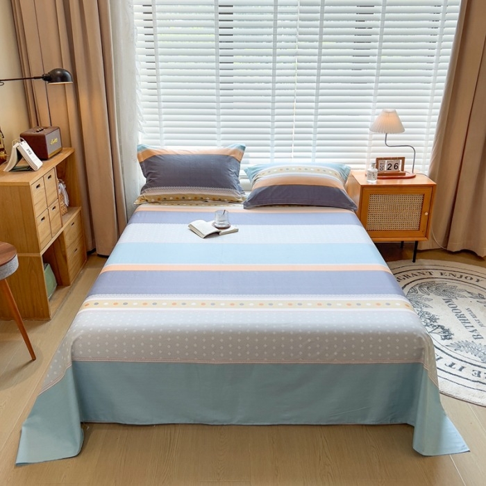 2024 m. nauja medvilnės spausdintų languotų viengubo gaminio patalynė