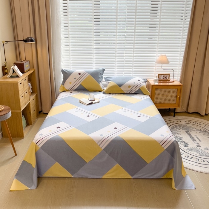 2024 m. nauja medvilnės spausdintų languotų viengubo gaminio patalynė