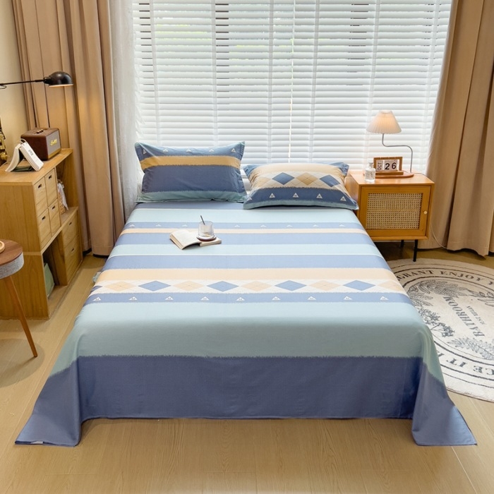 2024 m. nauja medvilnės spausdintų languotų viengubo gaminio patalynė