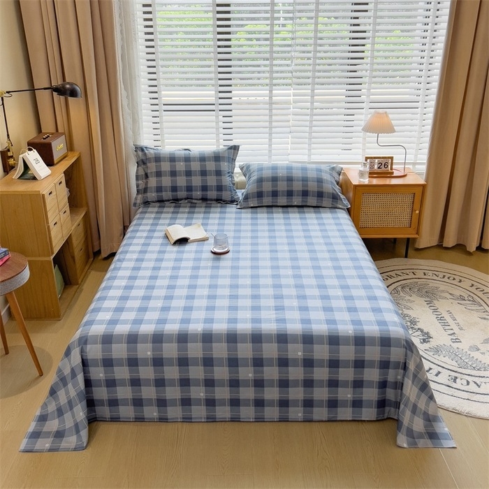 2024 m. nauja medvilnės spausdintų languotų viengubo gaminio patalynė