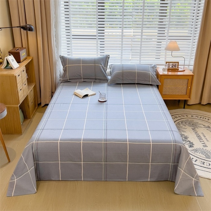 2024 m. nauja medvilnės spausdintų languotų viengubo gaminio patalynė