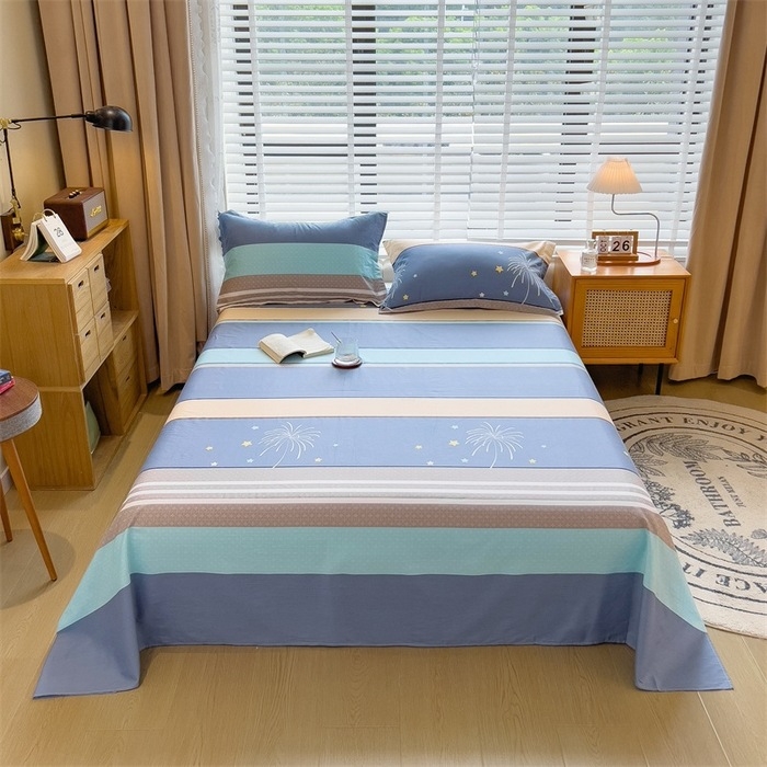 2024 m. nauja medvilnės spausdintų languotų viengubo gaminio patalynė