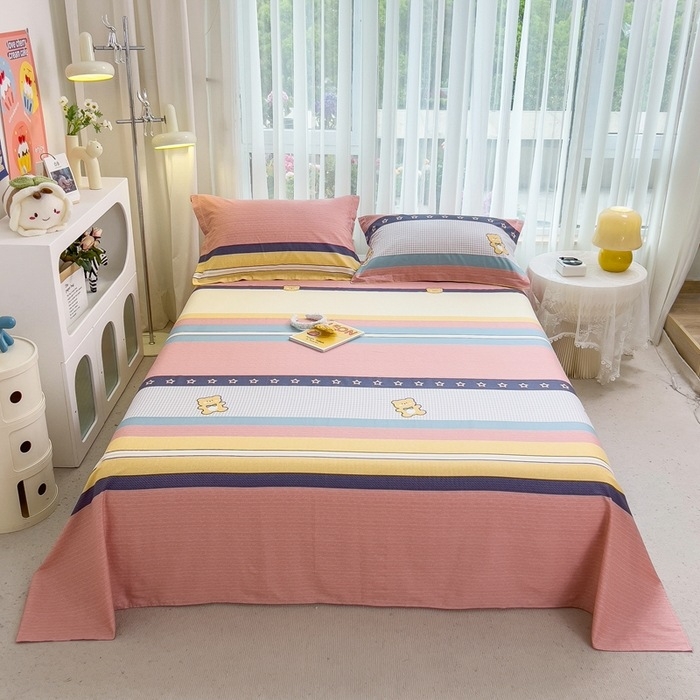 2024 m. nauja medvilnės spausdintų languotų viengubo gaminio patalynė