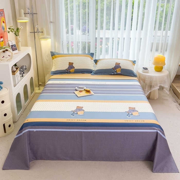 2024 m. nauja medvilnės spausdintų languotų viengubo gaminio patalynė