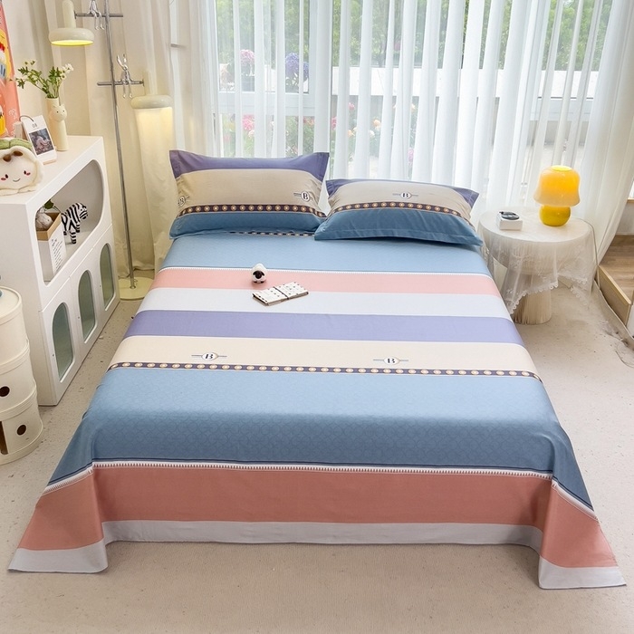 2024 m. nauja medvilnės spausdintų languotų viengubo gaminio patalynė