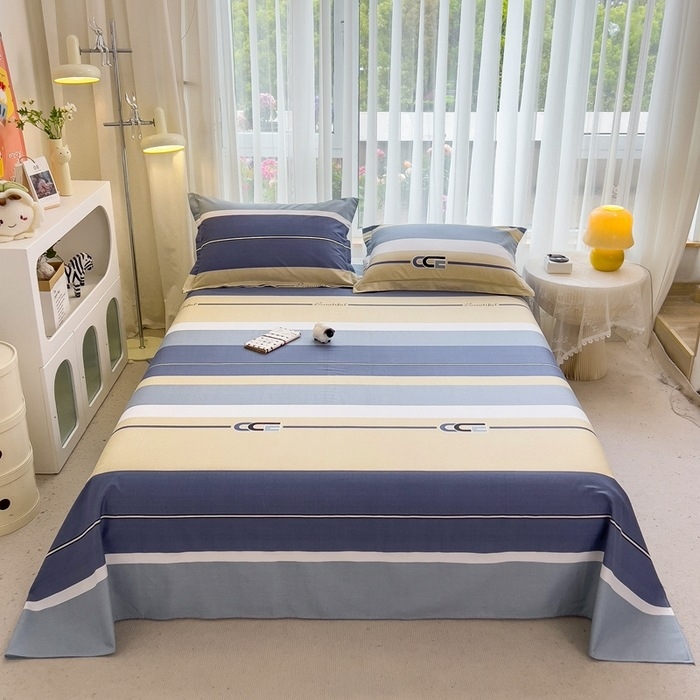 2024 m. nauja medvilnės spausdintų languotų viengubo gaminio patalynė