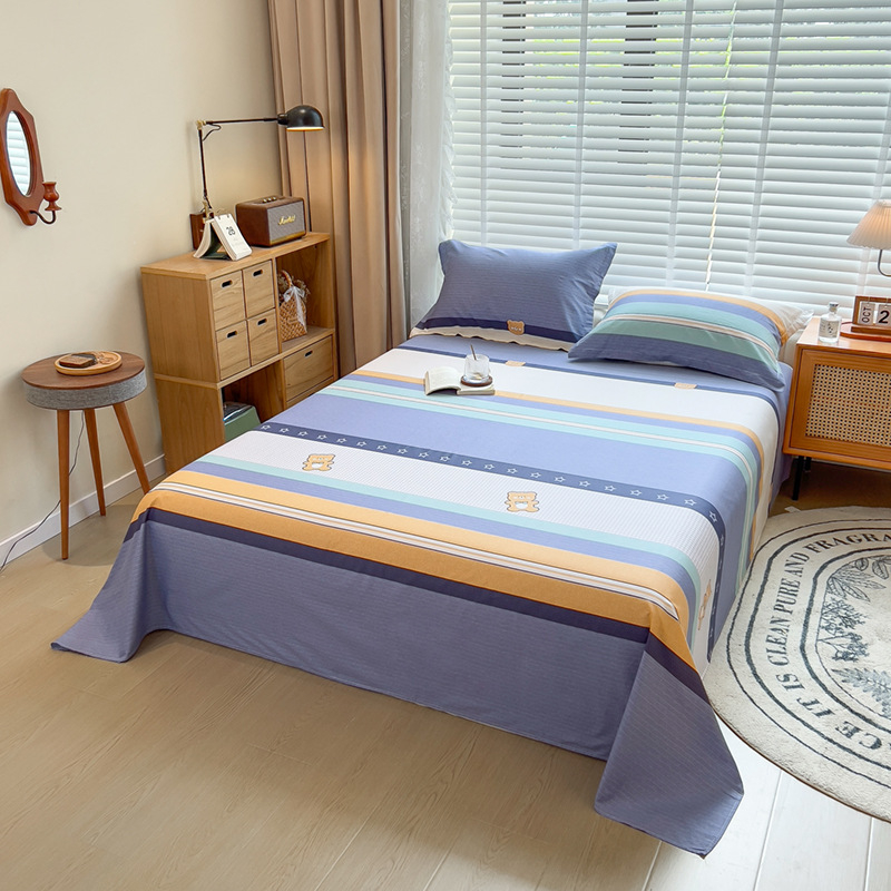 2024 m. nauja medvilnės spausdintų languotų viengubo gaminio patalynė