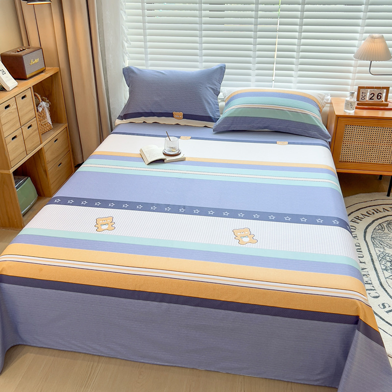 2024 m. nauja medvilnės spausdintų languotų viengubo gaminio patalynė