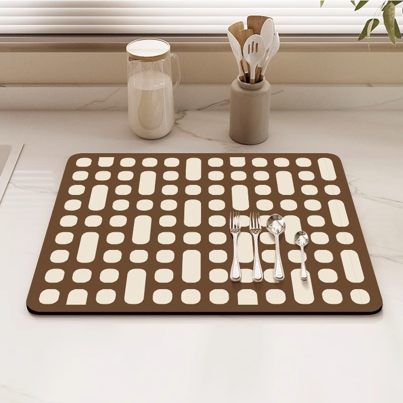 Paprastas virtuvės drenažo kilimėlis, stalviršio, diatomų purvą sugeriantis kilimėlis, baro prekystalis, neslystantis kavos kilimėlis, šilumos izoliacija, apsaugantis nuo nudegimų