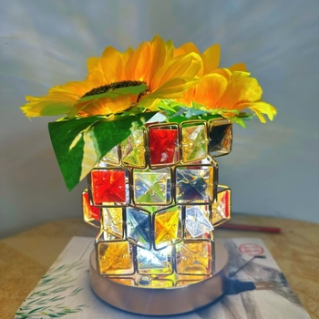 Επιτραπέζιο φωτιστικό Rose Cube Atmosfera νυχτερινό φως για κορίτσια, φίλες, γενέθλια, δώρο Αγίου Βαλεντίνου, προηγμένη διακόσμηση