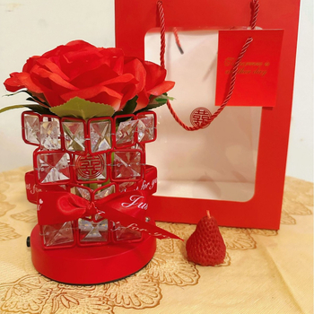 Επιτραπέζιο φωτιστικό Rose Cube Atmosfera νυχτερινό φως για κορίτσια, φίλες, γενέθλια, δώρο Αγίου Βαλεντίνου, προηγμένη διακόσμηση