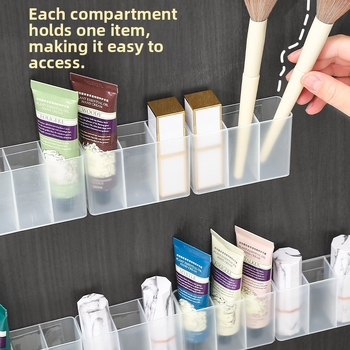 Sienas režģa kaste, matēta, bez perforatora uzglabāšanas kaste, maza uzacu klipša, šķēru, uzacu zīmuļa otiņas, lūpu krāsas uzglabāšanas plaukts