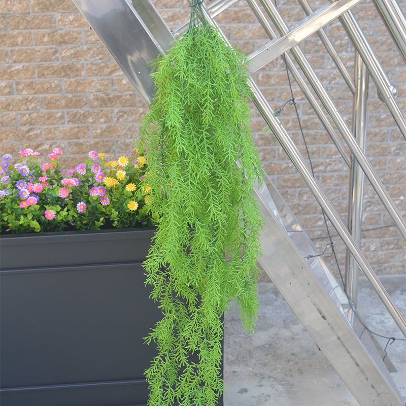 Tvornička simulacija mjesta ukras od ratana s 3 vilice, borove iglice, zidni viseći ukras za vjenčanje, zidni viseći ukras za dom, penjanje, vinska loza, zelene biljke