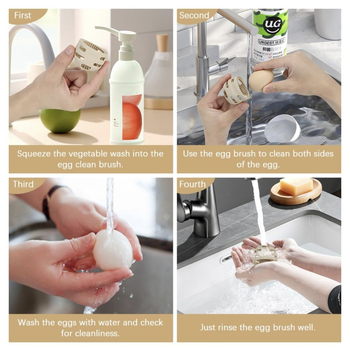 Amazon Creative New Σιλικόνης Βούρτσα Καθαρισμού Αυγών Φορητή Πλυντήρια Αυγών Μαλακή Σιλικόνη Πλυντήριο Αυγών